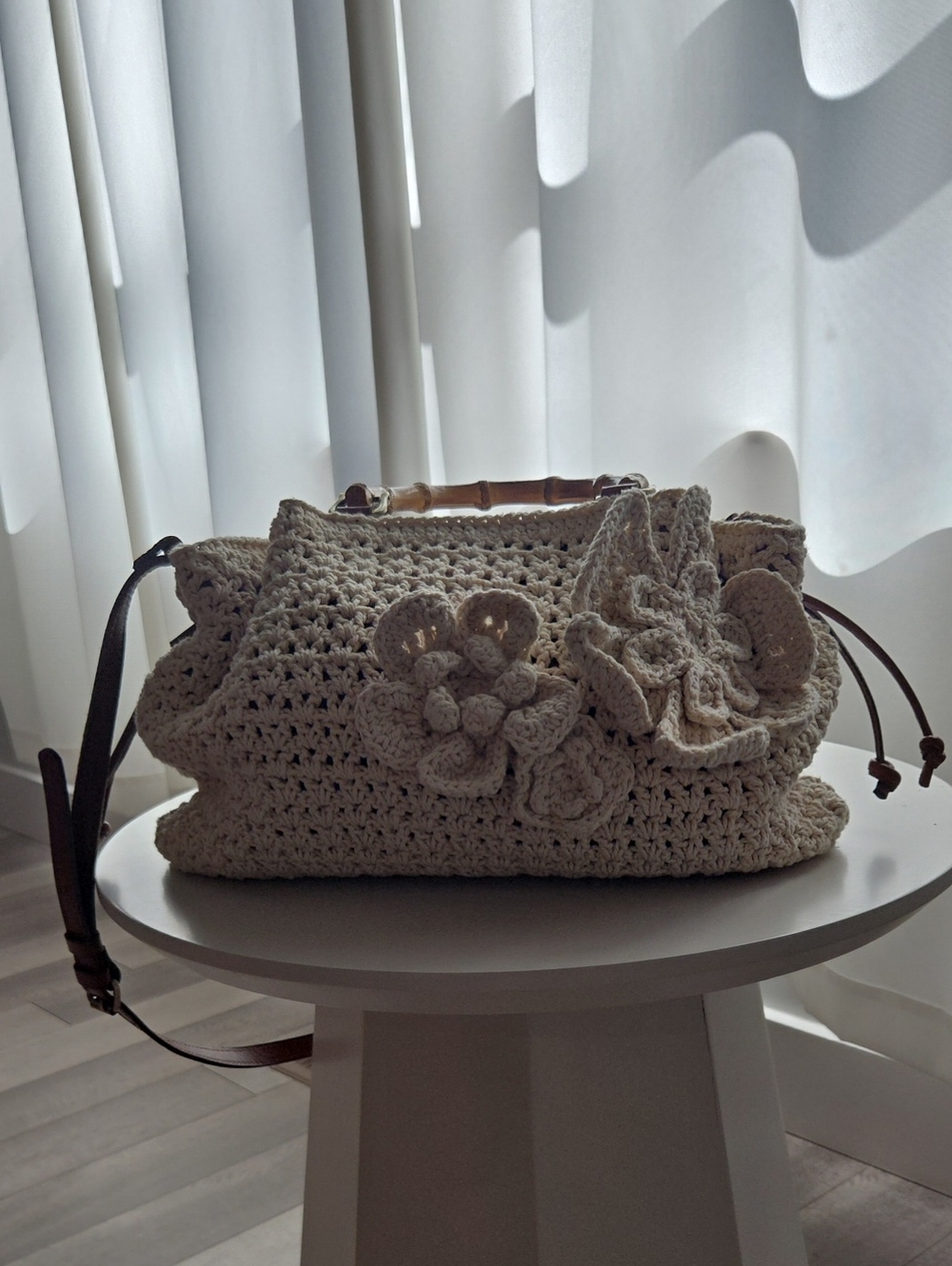 Patricia Nash Cantinella Crochet Bag with Bamboo Handles